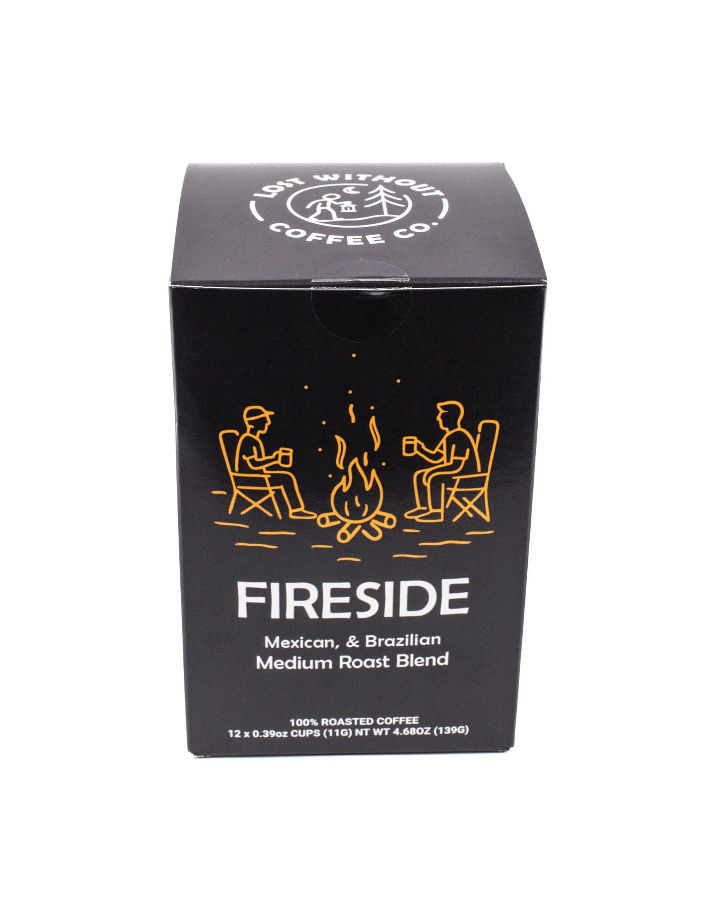 Fresh Roasted Coffee - Fireside Medium Roast Pods 12 pack featuring Mexican and Brazilian blend.