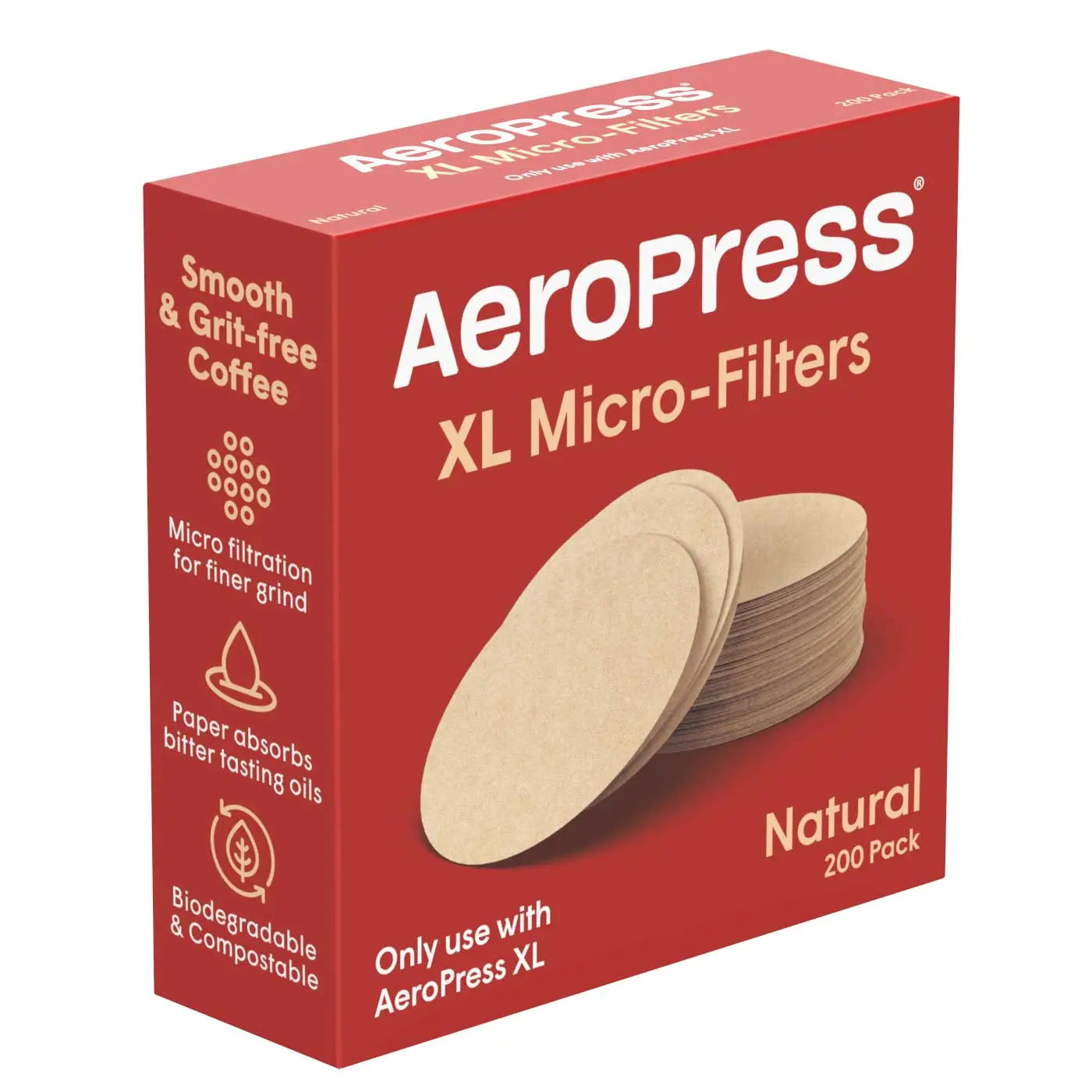 AeroPress XL Natural Paper Micro-Filters (200 ct) Espresso Parts