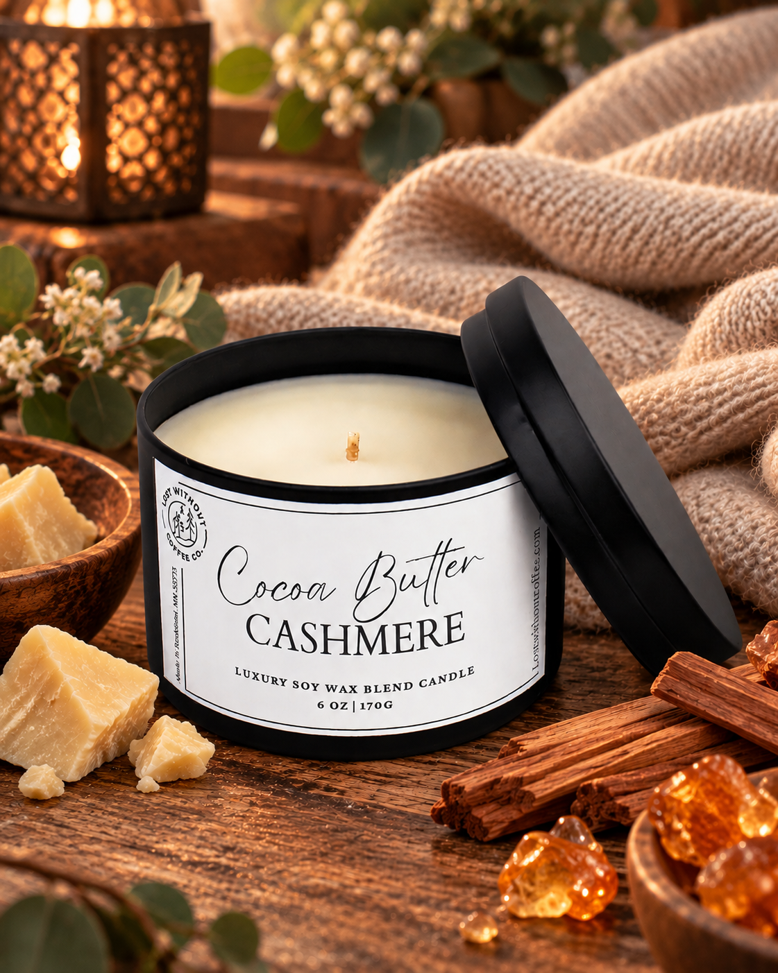 Soy Wax Candles | 6 oz Cocoa Butter Cashmere