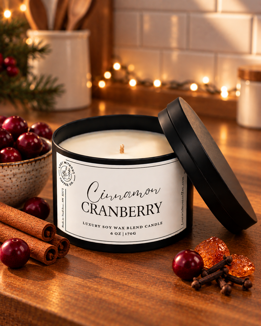 Soy Wax Candles | 6 oz Cinnamon Cranberry
