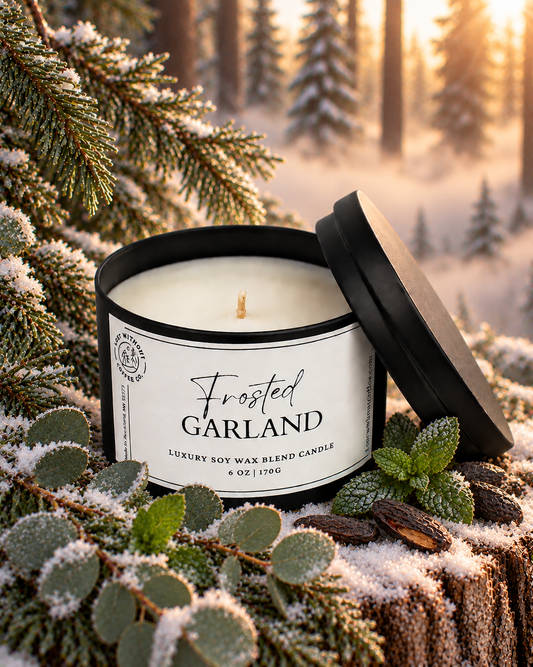 Soy Wax Candles | 6 oz Frosted Garland
