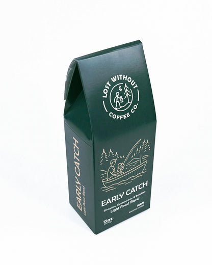 Fresh Roasted Coffee - Early Catch Light Roast coffee package, 12oz specialty blend offering unique flavor profile.