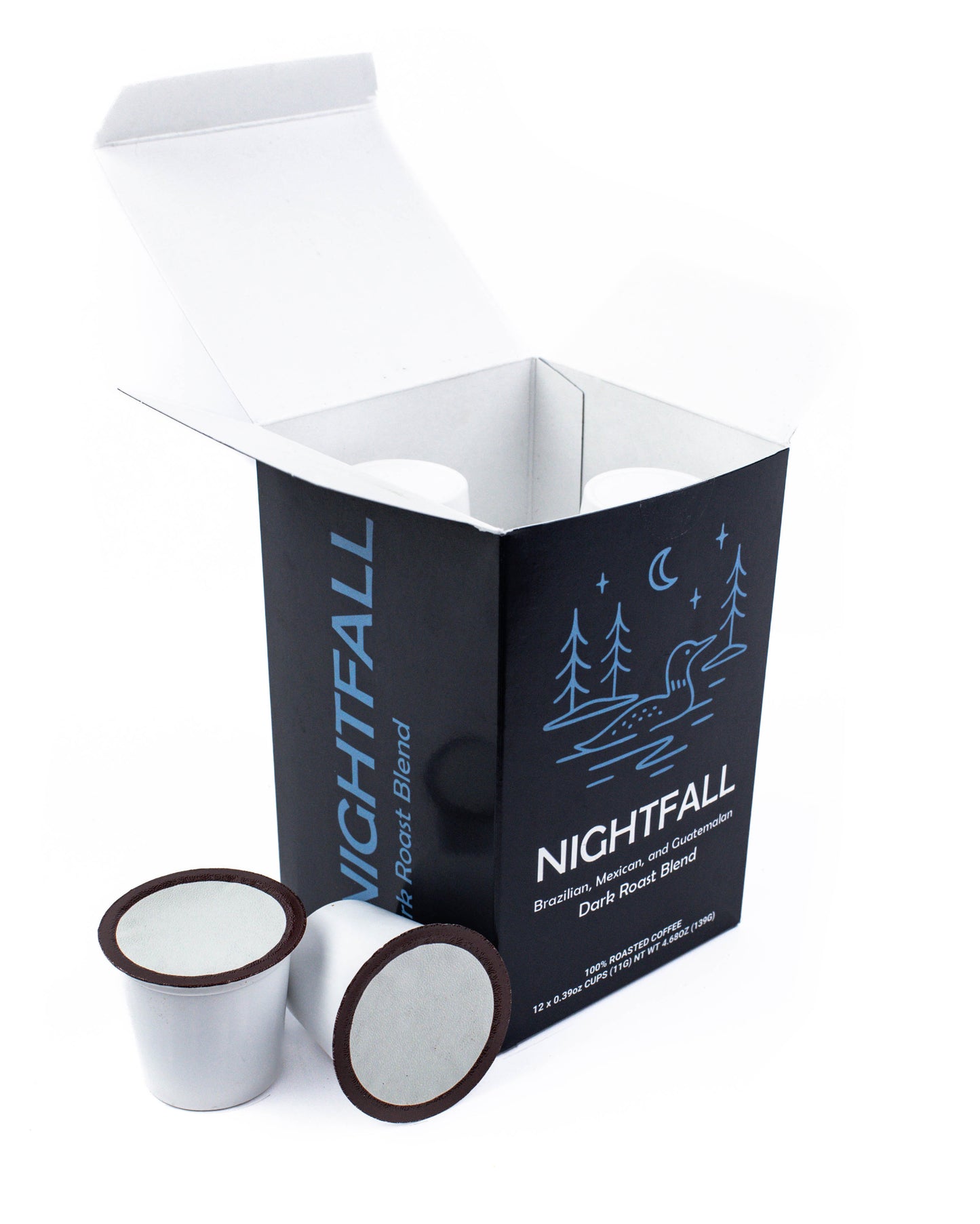 Dark Roast Coffee Pods - Nightfall - 12 Count Single Serve Cups