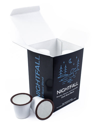Dark Roast Coffee Pods - Nightfall - 12 Count Single Serve Cups
