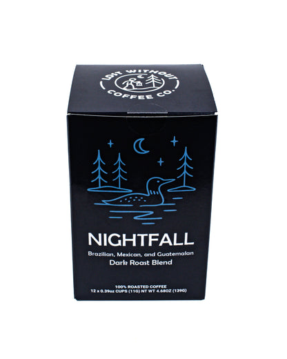 Dark Roast Coffee Pods - Nightfall - 12 Count Single Serve Cups