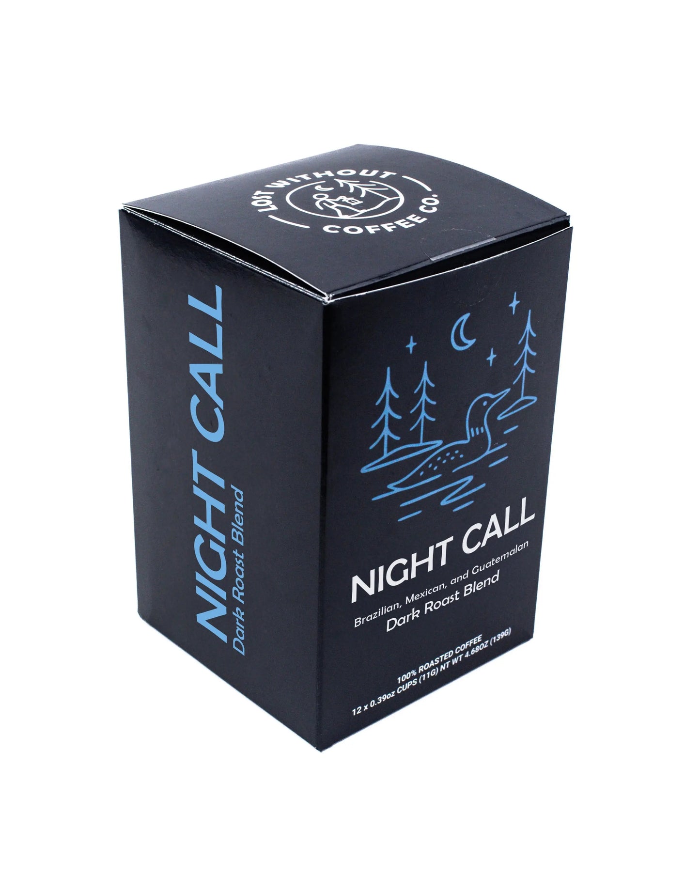 Dark Roast Coffee Pods - Night Call - 12 Count Single Serve Cups Lost Without Coffee Co.