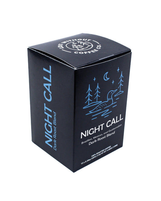 Dark Roast Coffee Pods - Night Call - 12 Count Single Serve Cups Lost Without Coffee Co.