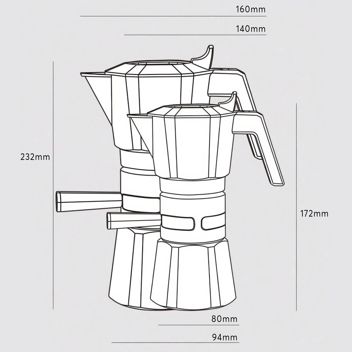 High Pressure Espresso Maker Moka Pot Lastaforest